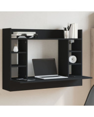 Bureau mural noir 105x48x75 cm bois d'ingénierie | Mobilier & Déco