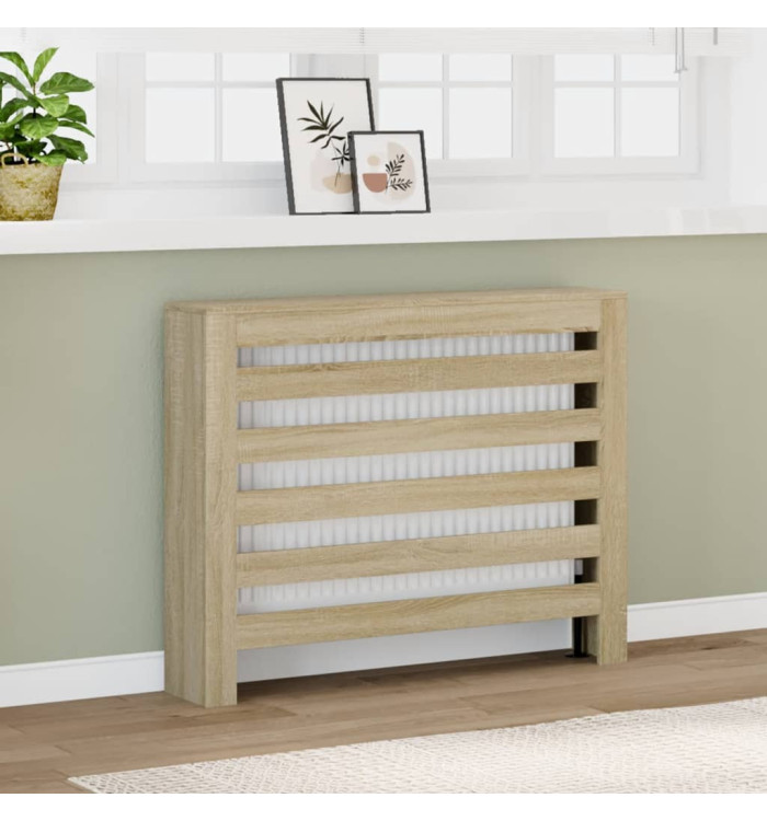 Cache-radiateur chêne sonoma 104x20x82 cm bois d'ingénierie | Mobilier & Déco