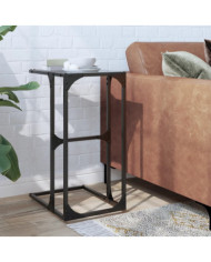 Table d'appoint avec verre noir 40x30x61,5 cm acier | Mobilier & Déco