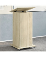 Pupitre et roues et tiroir chêne sonoma bois d'ingénierie | Mobilier & Déco