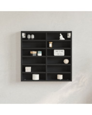 Armoire à vitrine noir 60x8,5x58 cm bois d'ingénierie | Mobilier & Déco