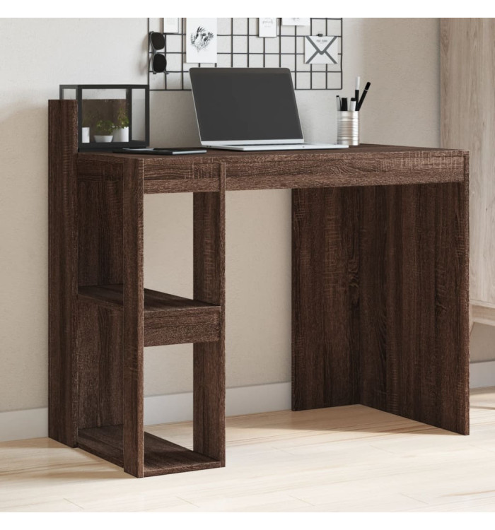 Bureau chêne marron 103,5x56,5x94 cm bois d'ingénierie | Mobilier & Déco