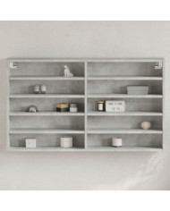 Armoire à vitrine gris béton 100x15x58 cm bois d'ingénierie | Mobilier & Déco