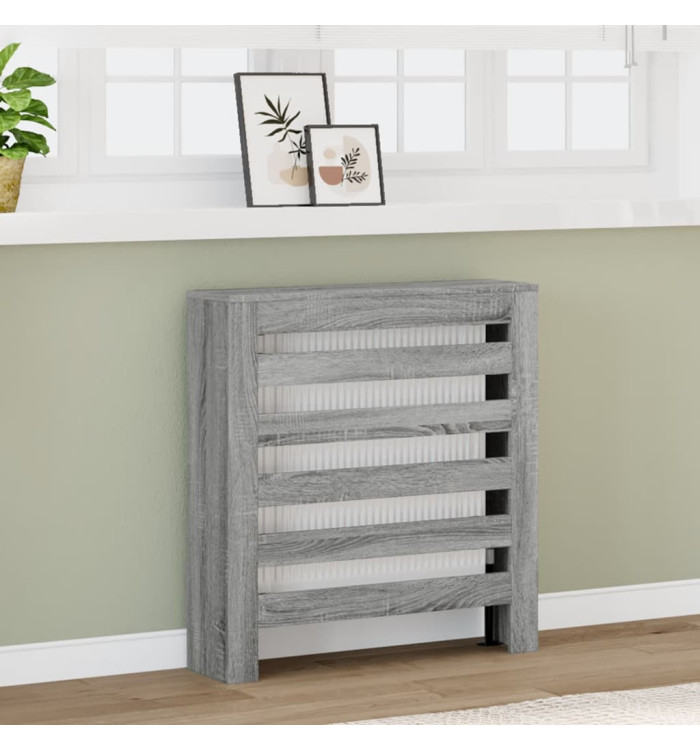 Cache-radiateur sonoma gris 78x20x82 cm bois d'ingénierie | Mobilier & Déco