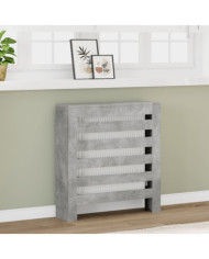 Cache-radiateur gris béton 78x20x82 cm bois d'ingénierie | Mobilier & Déco