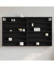 Armoire à vitrine noir 100x8,5x58 cm bois d'ingénierie | Mobilier & Déco
