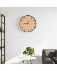 Horloge murale marron Ø39 cm fer et bois d'ingénierie | Mobilier & Déco