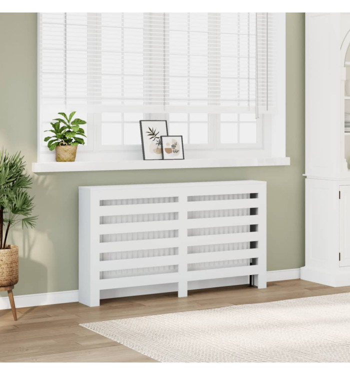 Cache-radiateur blanc 149x20x82 cm bois d'ingénierie | Mobilier & Déco