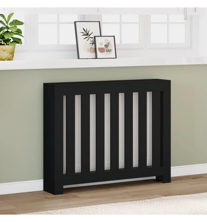 Cache-radiateur noir 104x20x82 cm bois d'ingénierie | Mobilier & Déco