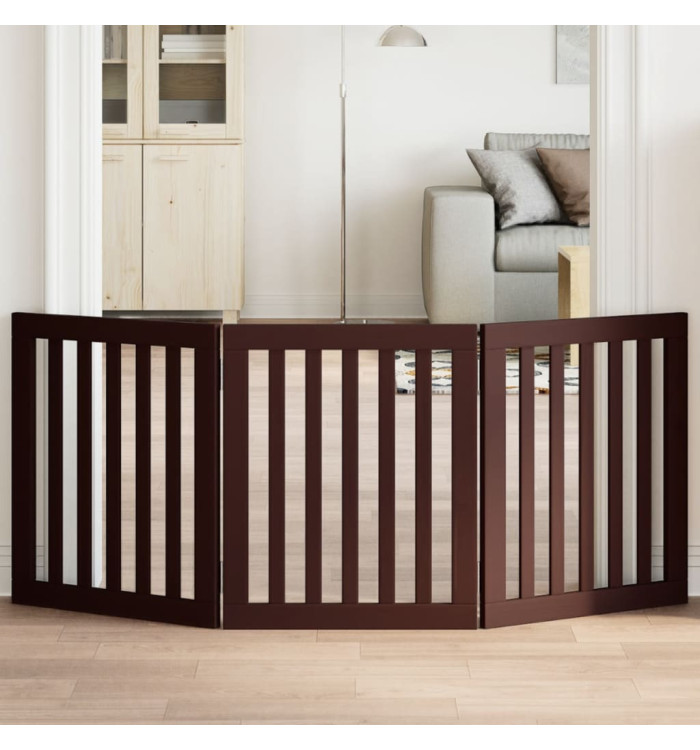 Barrière pour chien pliable 3 panneaux 150 cm bois de peuplier | Mobilier & Déco