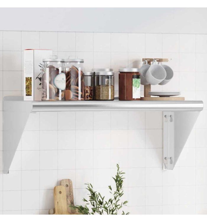 Étagère murale 75x30x31 cm argenté acier inoxydable | Mobilier & Déco