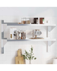 Étagère murale 2 niveaux 100x23,5x60cm argenté acier inoxydable | Mobilier & Déco
