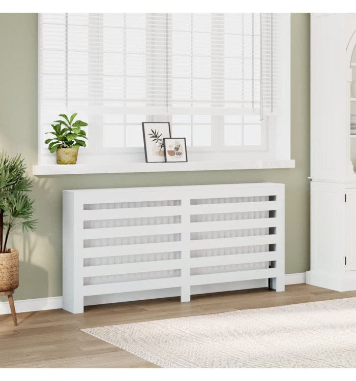 Cache-radiateur blanc 175x20x82 cm bois d'ingénierie | Mobilier & Déco