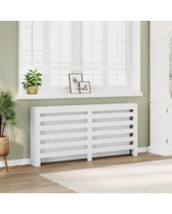 Cache-radiateur blanc 175x20x82 cm bois d'ingénierie | Mobilier & Déco