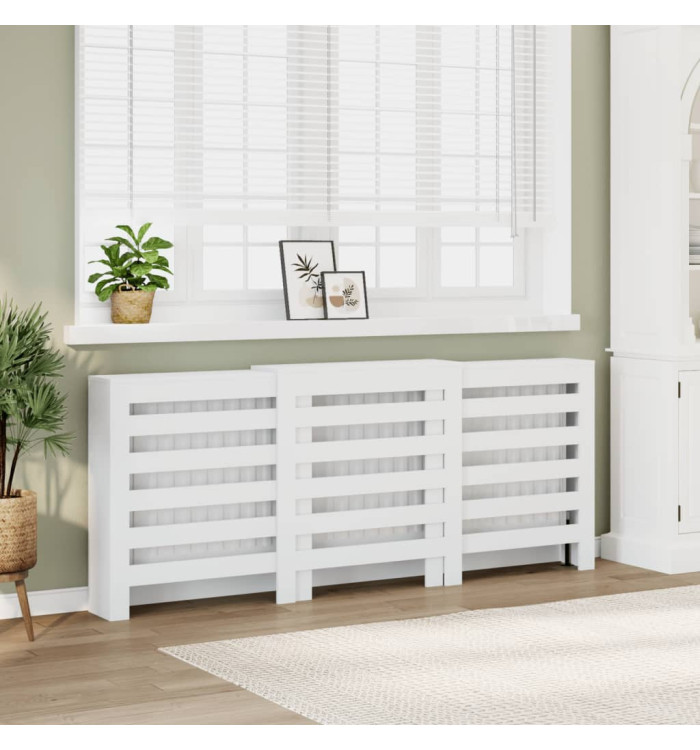 Cache-radiateur blanc 205x21,5x83,5 cm bois d'ingénierie | Mobilier & Déco