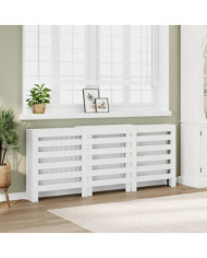 Cache-radiateur blanc 205x21,5x83,5 cm bois d'ingénierie | Mobilier & Déco
