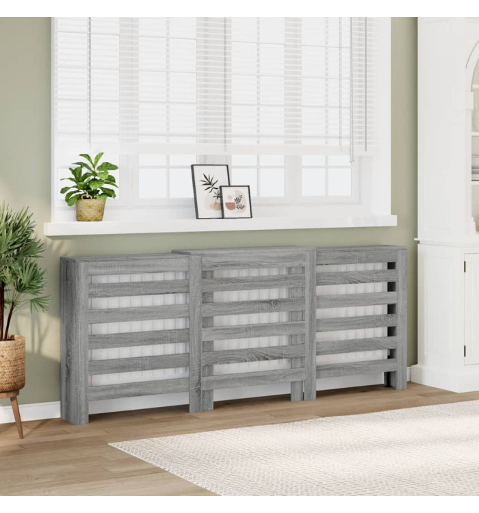Cache-radiateur sonoma gris 205x21,5x83,5 cm bois d'ingénierie | Mobilier & Déco