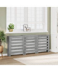 Cache-radiateur sonoma gris 205x21,5x83,5 cm bois d'ingénierie | Mobilier & Déco