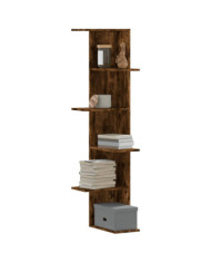 Étagère d'angle murale chêne fumé bois d'ingénierie | Mobilier & Déco
