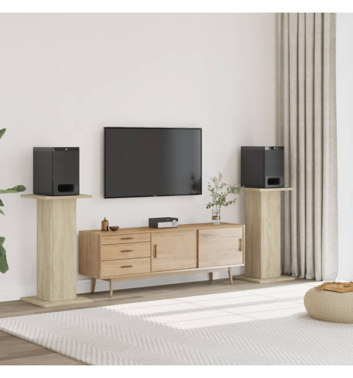 Supports de haut-parleurs 2 pcs chêne sonoma bois d'ingénierie | Mobilier & Déco