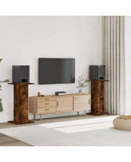 Supports de haut-parleurs 2 pcs chêne fumé bois d'ingénierie | Mobilier & Déco