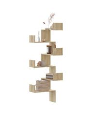 Étagère d'angle murale chêne sonoma 45x45x147cm bois ingénierie | Mobilier & Déco