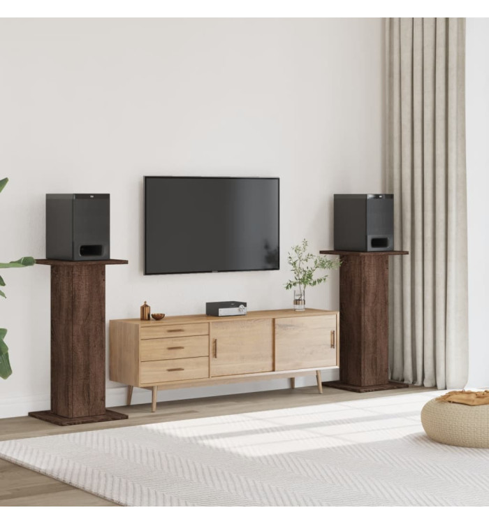 Supports de haut-parleurs 2 pcs chêne marron bois d'ingénierie | Mobilier & Déco
