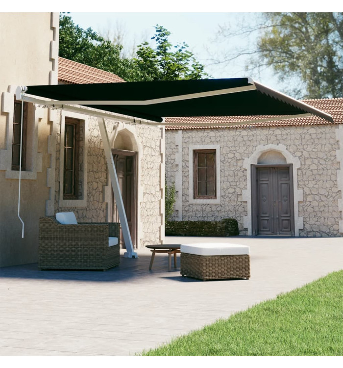 Auvent manuel rétractable sur pied 450x300 cm Anthracite | Mobilier & Déco