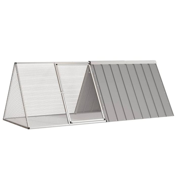 Cage pour lapin Gris 201,5x80,5x71 cm Acier galvanisé | Mobilier & Déco
