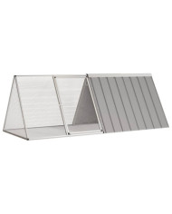 Cage pour lapin Gris 201,5x80,5x71 cm Acier galvanisé | Mobilier & Déco