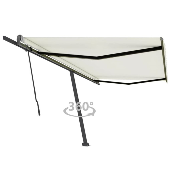 Auvent manuel rétractable sur pied 500x350 cm Crème | Mobilier & Déco