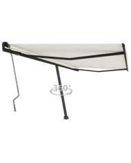 Auvent manuel rétractable sur pied 400x350 cm Crème | Mobilier & Déco