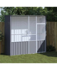 Cage à oiseaux anthracite 215x78x200 cm acier galvanisé | Mobilier & Déco
