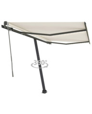 Auvent automatique avec capteur de vent et LED 350x250 cm Crème | Mobilier & Déco