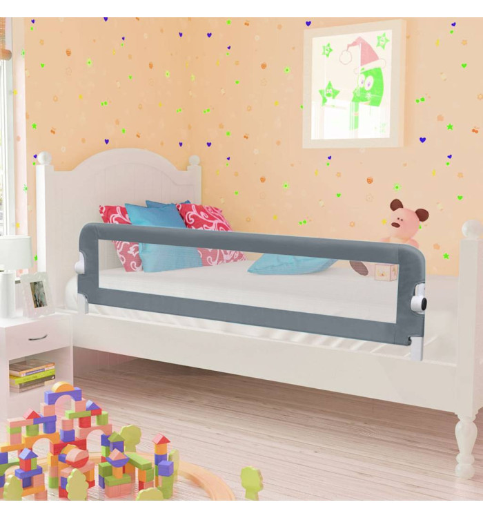 Barrière de sécurité de lit d'enfant Gris 120x42 cm Polyester | Mobilier & Déco