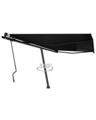 Auvent manuel rétractable sur pied 400x300 cm Anthracite | Mobilier & Déco