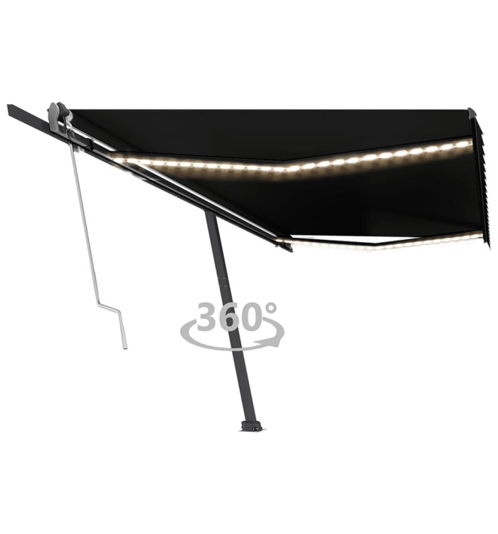 Auvent automatique capteur de vent et LED 500x350 cm Anthracite | Mobilier & Déco
