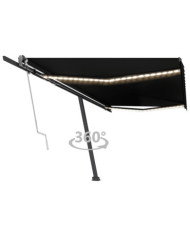 Auvent automatique capteur de vent et LED 500x350 cm Anthracite | Mobilier & Déco