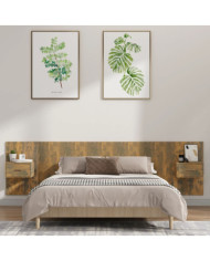 Tête de lit avec armoires Chêne fumé Bois d'ingénierie | Mobilier & Déco