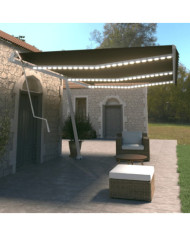 Auvent automatique capteur de vent et LED 600x350 cm Anthracite | Mobilier & Déco