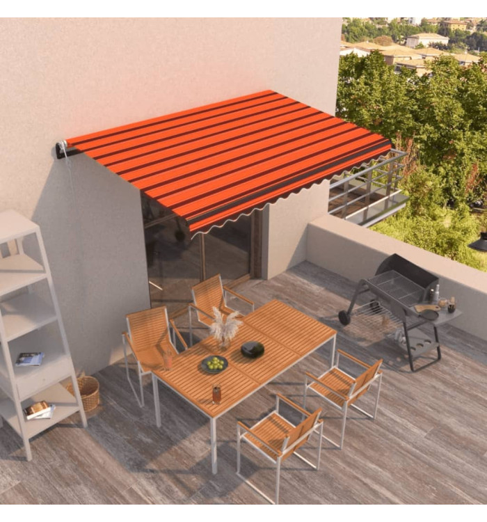 Auvent rétractable automatique 400x350 cm Orange et marron | Mobilier & Déco