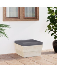 Repose-pied palette de jardin avec coussin Épicéa imprégné | Mobilier & Déco