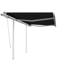 Auvent manuel rétractable avec poteaux 3,5x2,5 m Anthracite | Mobilier & Déco