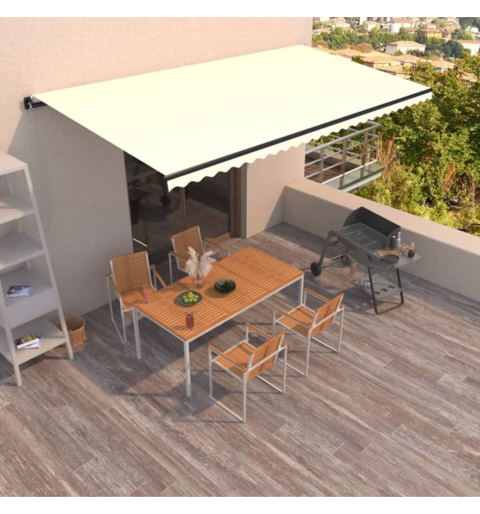 Auvent manuel rétractable 600x350 cm Crème | Mobilier & Déco