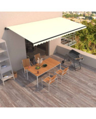 Auvent manuel rétractable 600x350 cm Crème | Mobilier & Déco