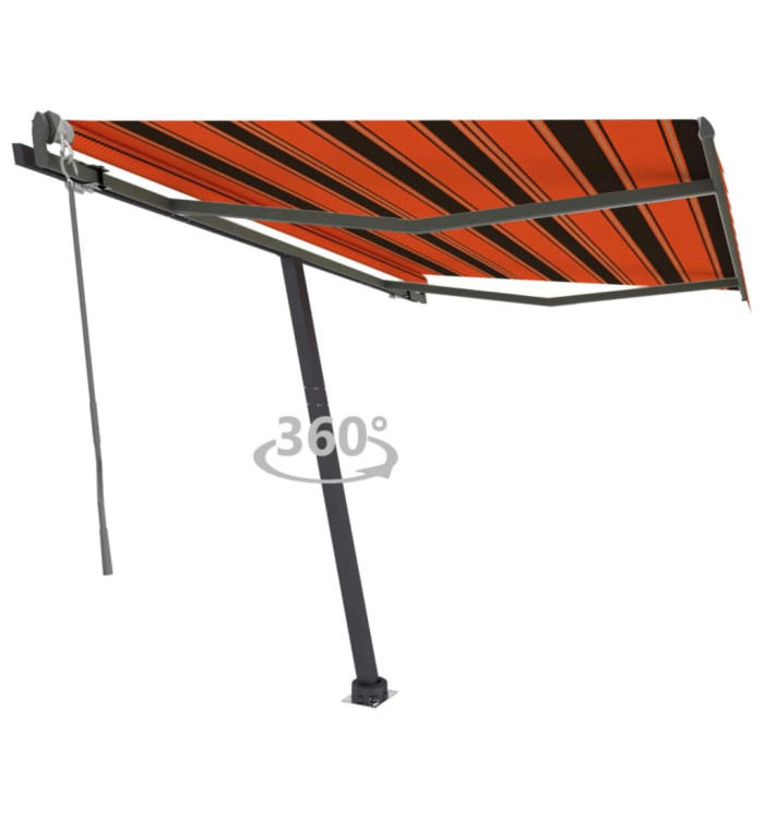 Auvent automatique sur pied 350x250 cm Orange/marron | Mobilier & Déco