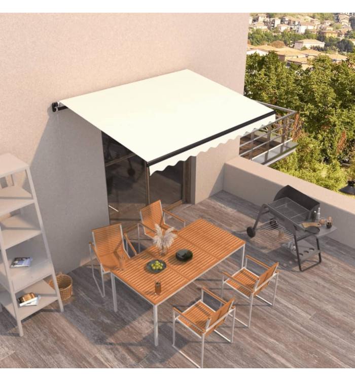 Auvent manuel rétractable 300x250 cm Crème | Mobilier & Déco