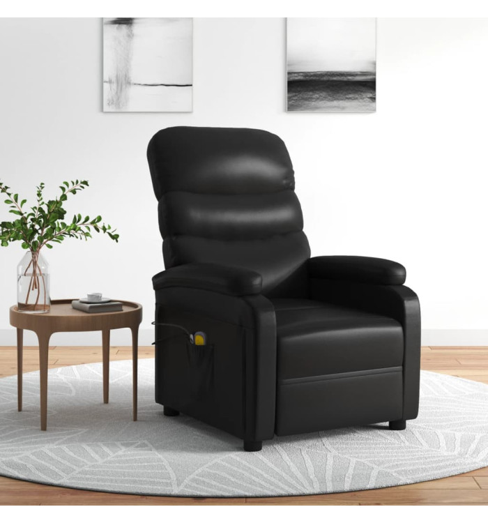 Fauteuil électrique de massage Noir Similicuir | Mobilier & Déco