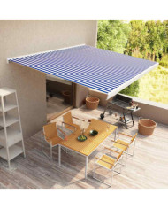 Store à cassette motorisé 400x300 cm Bleu et blanc | Mobilier & Déco