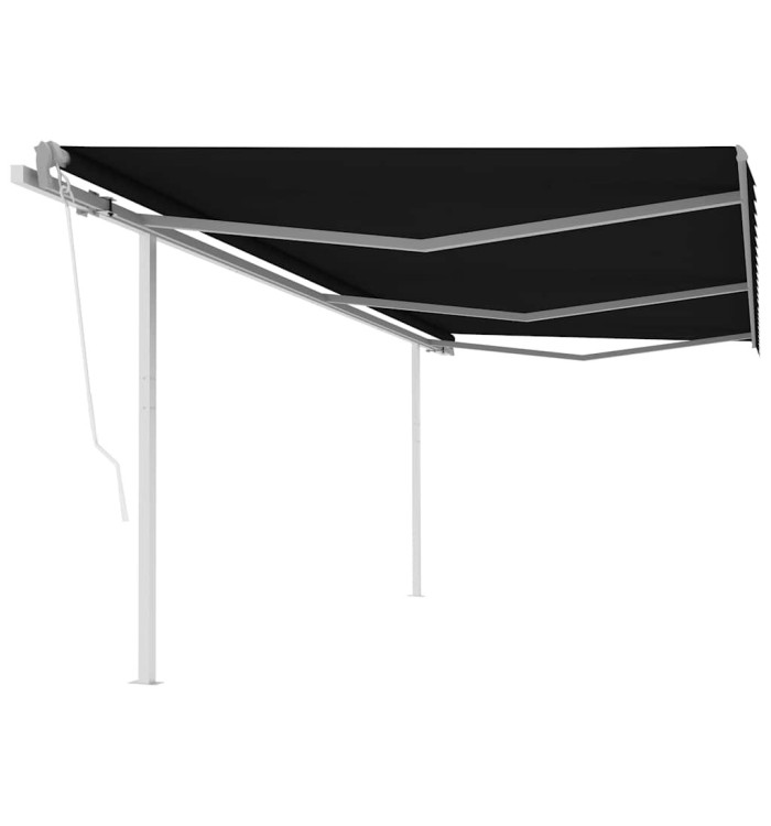 Auvent automatique rétractable avec poteaux 6x3 m Anthracite | Mobilier & Déco